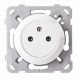 OHMTEC Epure Prise 2P+T affleurante complet blanc + griffes de fixation
