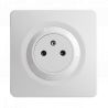 OHMTEC Epure Prise 2P+T affleurante complet blanc + griffes de fixation