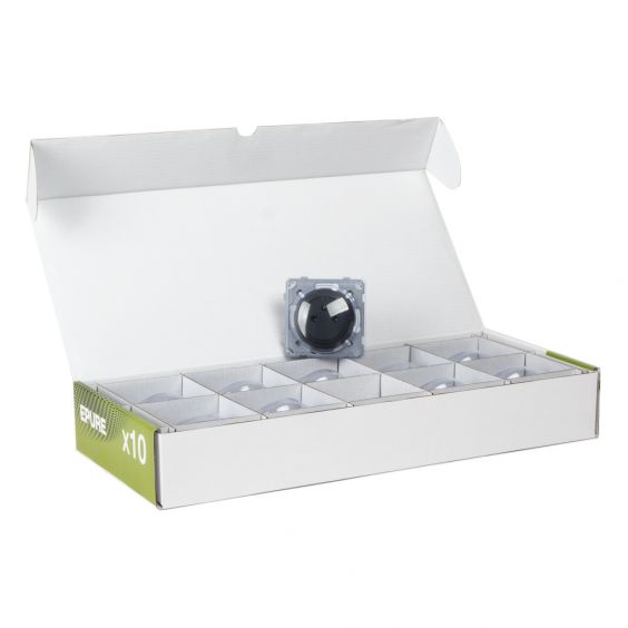 OHMTEC Epure Lot 10 Prises affleur anthracite + cache peinture 
