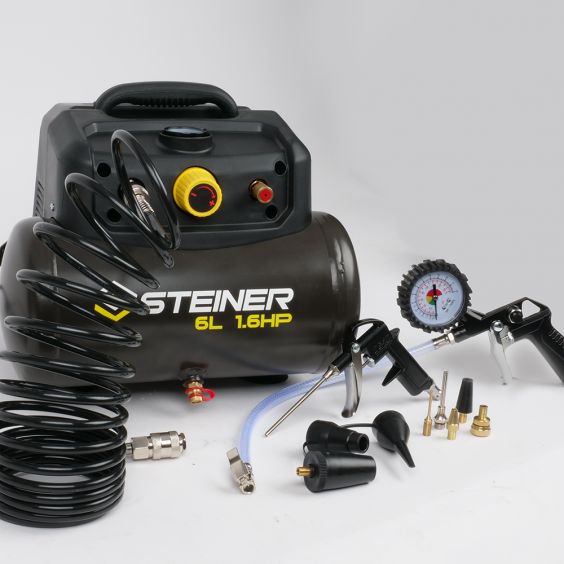 Pack Compresseur portable 6L avec kit pneumatique + Pied d'atelier ...