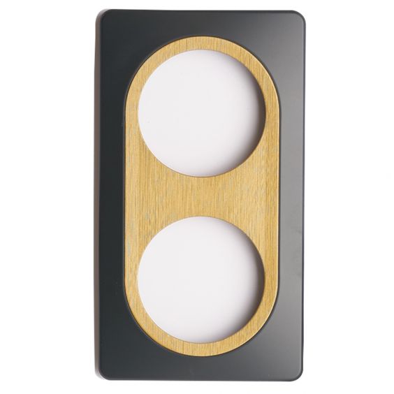 OHMTEC Epure Plaque Double Gris Anthracite Insert Bronze 