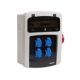 Coffret de chantier avec 4 prises monophasées + 1 Prise Tétrapolaire 32A OHMTEC