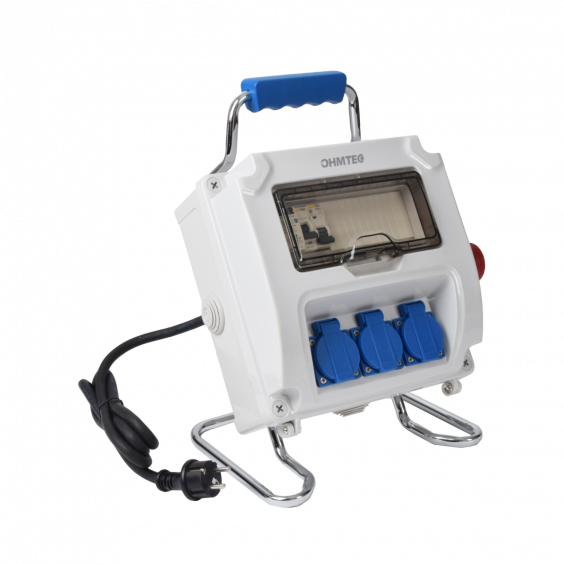Coffret de chantier monophasé pré-équipé avec arrêt d'urgence OHMTEC