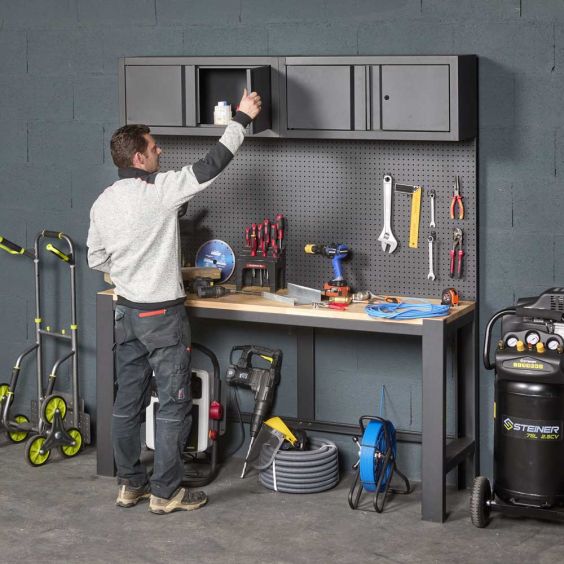 Support d'établi pour panneau perforé et armoires d'atelier FEROCE