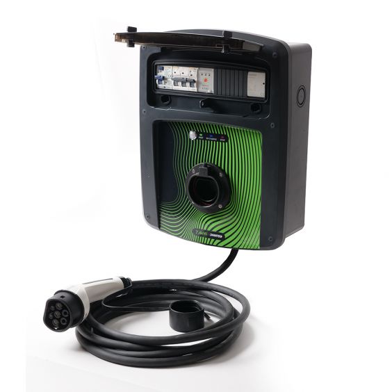 Coffret de recharge 7,4 kW avec contrôleur de charge et protection électrique + câble de 5m avec fiche T2