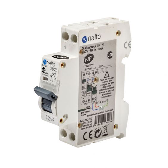 Disjoncteur à vis 20A - 1P+N - 3kA NF NALTO