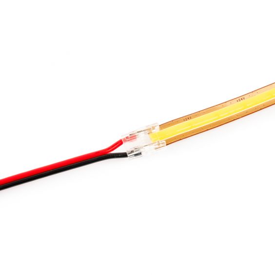 Lot de 2 connecteurs d’alimentation à câbles pour Ruban Led COB 24V IP20 8mm réf 812580