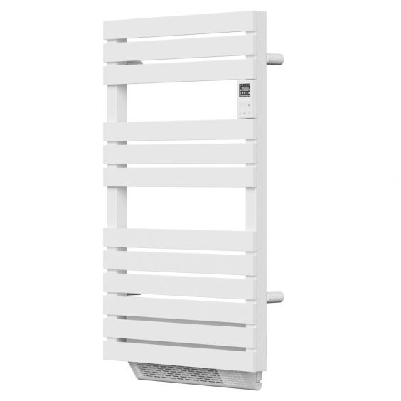 Sèche-serviette électrique 500W barres plates fil chauffant + soufflerie - ATENZA