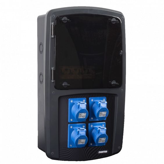 Coffret camping 4 prises CEE 16A avec protection par disjoncteur différentiel - OHMTEC