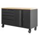 Établi d'atelier mobile sur roues avec rangements intégrés L 160 x H 94 X P 60.5cm FEROCE