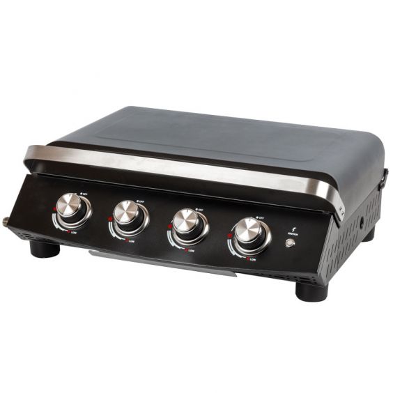 Plancha Gaz 4 Brûleurs 10kW Avec Couvercle ROSTER