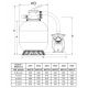 Groupe de filtration 2.2CV 27m³/h Ø710mm vanne Top 6 voies + Verre filtrant 0,5-1,0mm 7x25 Kg