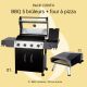 Pack barbecue 5 feux gaz premium + four à pizza gaz ROSTER