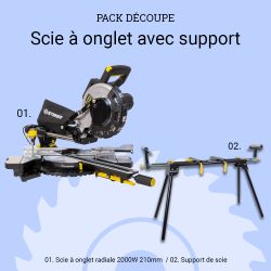 Scie à onglet radiale 2000W 210 mm STEINER + support