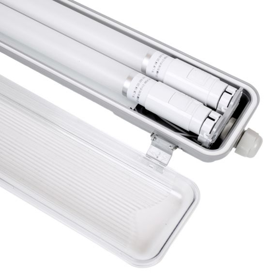 Réglette étanche à tubes LED 2x18W CCT 125cm IP65 WOLTZ