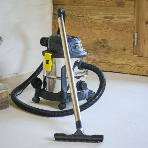 Aspirateur eau et poussières 20L inox 1200W sans sac + fonction souffleur STEINER