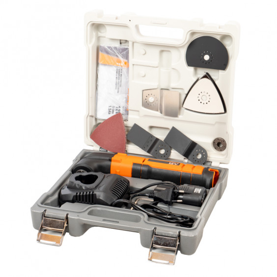 Outil multifonction sans fil 12V 1.5Ah Li-ion + 10 accessoires + batterie + chargeur + mallette