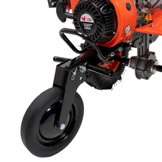 Motoculteur motobineuse thermique essence 8CV - 223cc à engrenages + 8 fraises + 2 roues + buteur + charrue + arracheuse