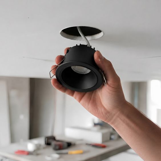 Spot noir encastré anti-éblouissement LED 6W RE2020